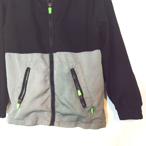Tommy Bahama Active Jacket Boys S 5-6 Black Gray Full Zip Hooded Windbreaker - Picture 4 of 8